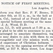 The Notice of the Opening Service of the Church of the Nazarene